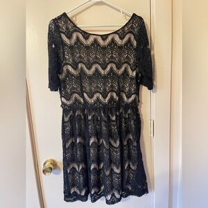 Elegant Black Lace Dress by Rewind - juniors Size XL
